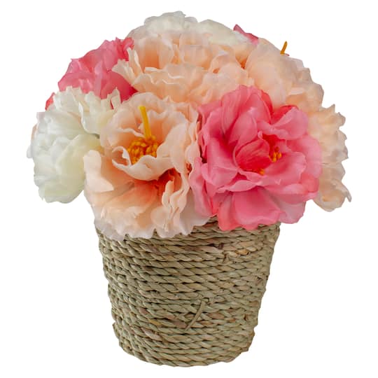 6" Pink & White Potted Peony Arrangement